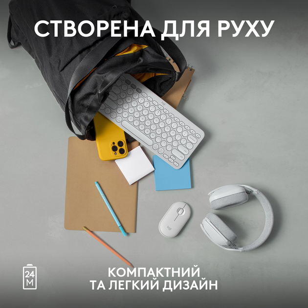 Миша Logitech Pebble M350s Tonal White Bluetooth (910-007013) - зображення 7