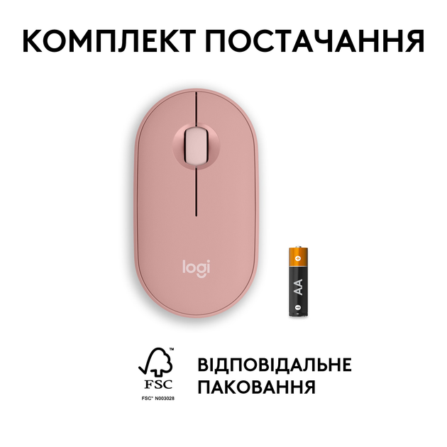 Мышь Logitech Pebble M350s Tonal Rose Bluetooth (910-007014) - изображение 9