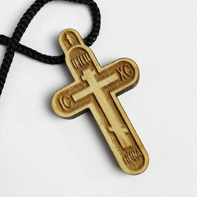 Деревянный крест-подвеска нательный - Фото 1 Деревянный крест-подвеска нательный - изображение 1