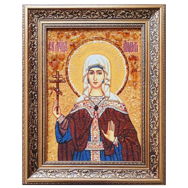 Ікона "Свята Лідія" бурштинова 30х40 - зображення 2