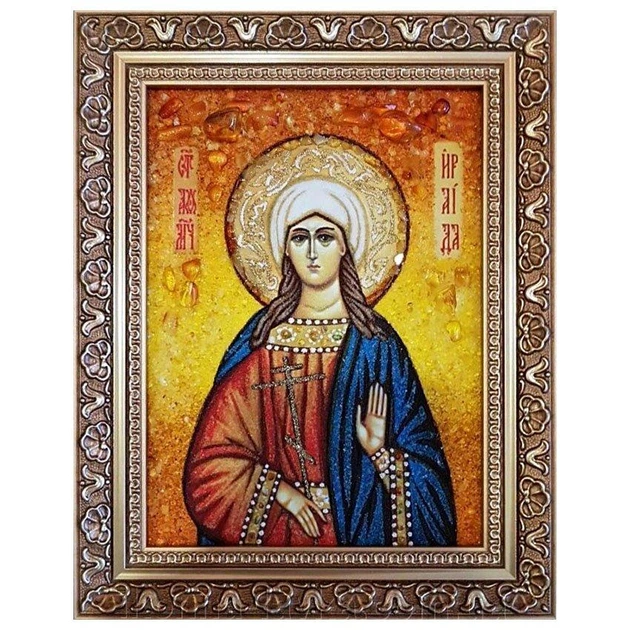 Икона "Святая мученица Ираида (Раиса) Александрийская" янтарная 20х30 - Фото 2 Икона "Святая мученица Ираида (Раиса) Александрийская" янтарная 20х30 - изображение 2