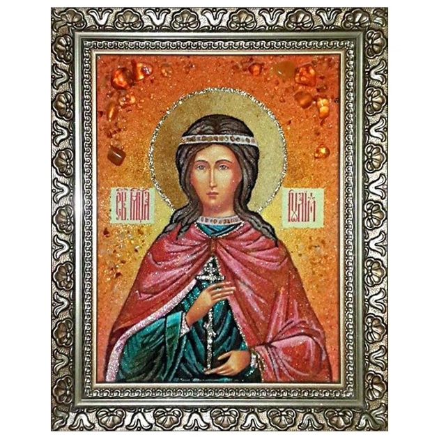 Икона "Святая мученица Юлия" янтарная 30х40 - изображение 2