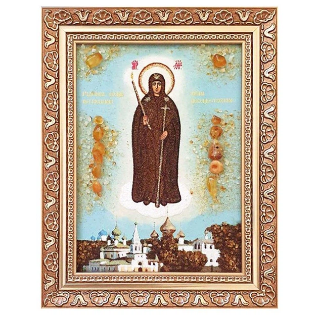 Икона "Богородица Вратарница Угличская (Неугасимая Свеча)" янтарная 20х30 - Фото 2 Икона "Богородица Вратарница Угличская (Неугасимая Свеча)" янтарная 20х30 - изображение 2