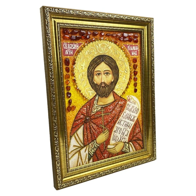 Ікона "Святий мученик Назарій Римлянин" бурштинова 30х40 - Фото 9 Ікона "Святий мученик Назарій Римлянин" бурштинова 30х40 - зображення 9