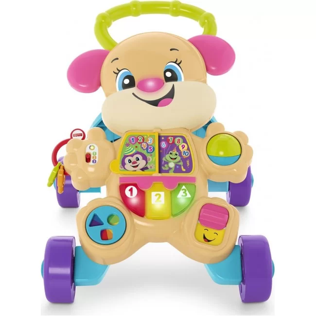 Chodzik Fisher-Price Bawię się i Uczę Edukacyjny pchacz "Różowy piesek" (FTC68) (C42) (887961640922) - obraz 6