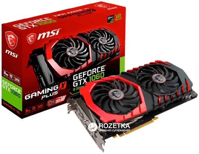 Видеокарта MSI PCI-Ex GeForce GTX 1060 Gaming X+ 6GB GDDR5 (192bit