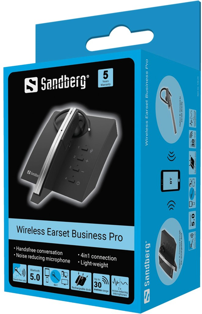 Bluetooth-гарнітура Sandberg Bluetooth Earset Business Pro (126-25) - зображення 4