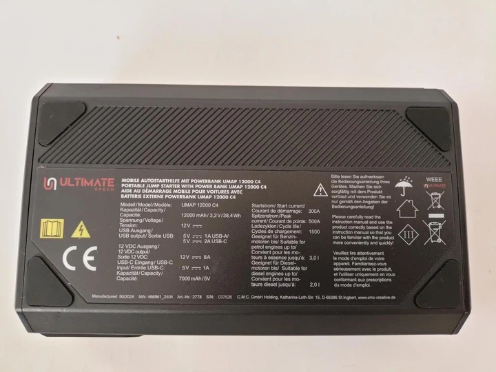 Пусковое устройство для автомобиля, бустер, Power Bank Ultimate Speed UMAP 12000 C4 (12000mAh) - изображение 7