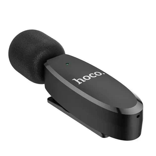 Мікрофон-петличка Hoco L15 Lightning Crystal Lavalier Wireless Digital Microphone Black - зображення 4