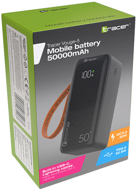 Powerbank Tracer Vogue-5 50000mAh 22.5W Black (TRABAT47370) - obraz 7