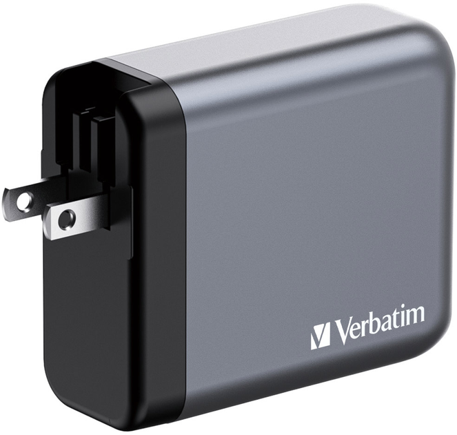 Ładowarka Verbatim 2 x USB-C PD 140 W / 1 x USB-C PD 20 W / 1 x USB-A QC 3.0 GaN 4-w-1 (EU/UK/US) Grey (4021801322036) - obraz 3