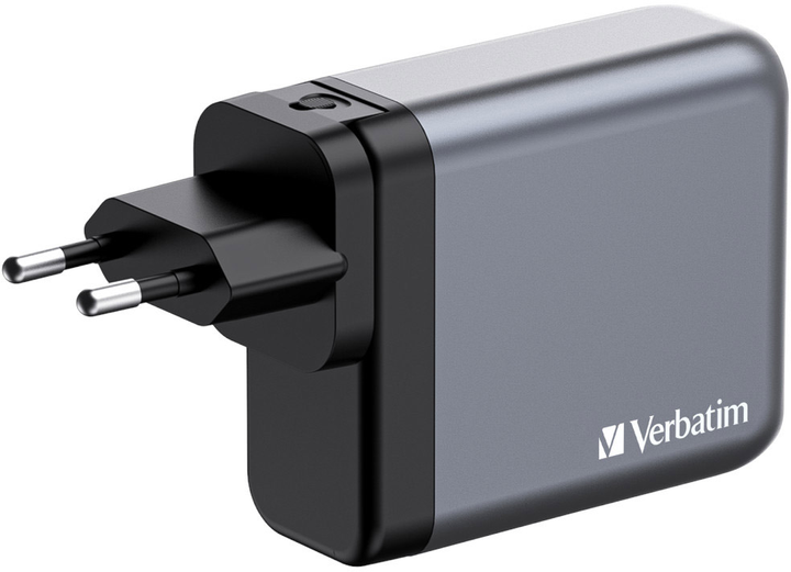Ładowarka Verbatim 2 x USB-C PD 140 W / 1 x USB-C PD 20 W / 1 x USB-A QC 3.0 GaN 4-w-1 (EU/UK/US) Grey (4021801322036) - obraz 5