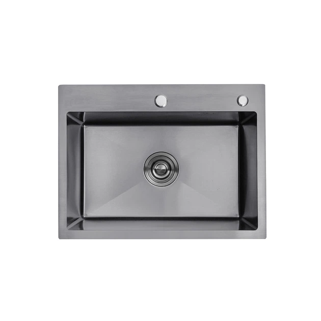 Кухонне миття Kroner Handmade KRP PVD Schwarze-5843HM (CV022794) - Фото 1 Кухонне миття Kroner Handmade KRP PVD Schwarze-5843HM (CV022794) - зображення 1