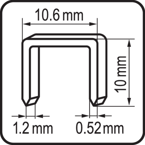 Скобы для степлера h= 10 мм, b= 10,6 мм, t= 1,2 мм, 1000 шт. YATO (YT-7024) - Фото 2 Скобы для степлера h= 10 мм, b= 10,6 мм, t= 1,2 мм, 1000 шт. YATO (YT-7024) - изображение 2
