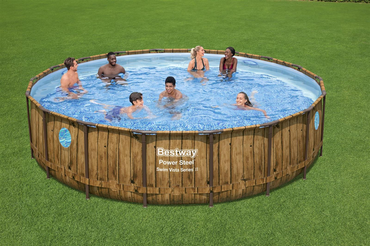 Basen rozporowy Bestway Power Steel Swim Vista Series II 549 x 122 cm 56977 Brązowy (6941607311554) - obraz 4