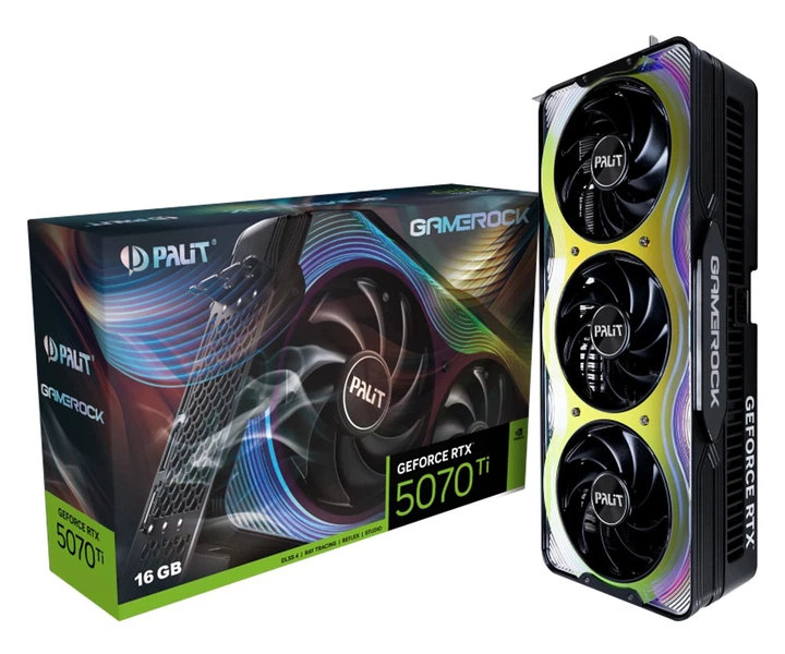 グラフィックボード・グラボ・ビデオカード PALIT GEFORCE RTX 5070 Ti 16GB Відеокарта Palit GeForce RTX 5070 Ti GameRock 16GB GDDR7 DLSS4