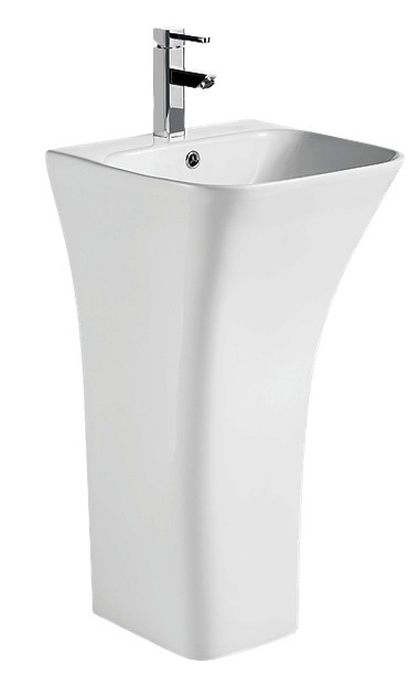 Раковина моноблок Mixxus BEVEL-1101 с отверстием под смеситель и переливом 450х435х835mm (MI6697) - изображение 9