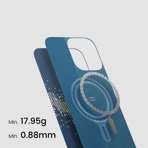 Карбоновий чохол, що світиться у темряві Pitaka Tactile Woven Case (Lumintex™ Edition) StarPeak Milky Way Galaxy для iPhone 16 Pro Max (KI1604PMYG) - зображення 5