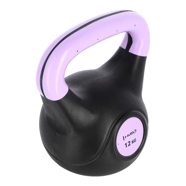 Kettlebell HMS kompozytowy 12 kg czarno-jasnofioletowy KPC12 (5907695539691) - obraz 2