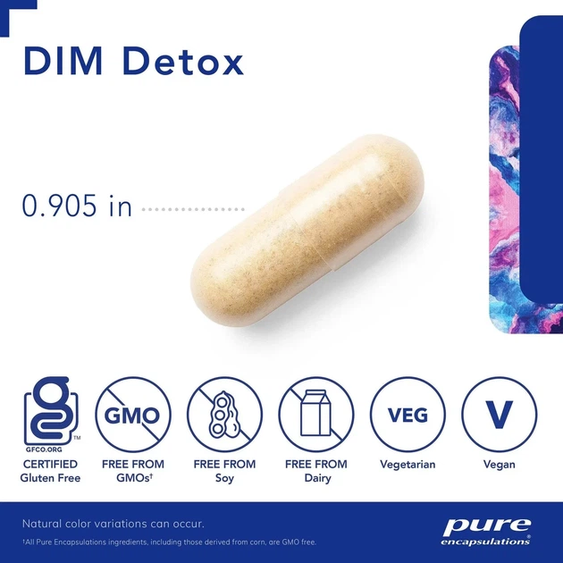 Дііндолілметан для детоксу вітаміни для жінок Pure Encapsulations (DIM Detox) 60 капсул - зображення 5