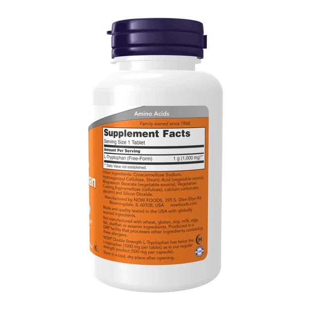 L-Триптофан Now Foods L-Tryptophan Double Strength 1000mg 60 tabs (1086-2023-10-3092) - Фото 2 L-Триптофан Now Foods L-Tryptophan Double Strength 1000mg 60 tabs (1086-2023-10-3092) - зображення 2