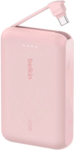 УМБ Belkin BoostCharge 10000 mAh 20W Built-In USB-C PD Pink (BPB021HQPK) - зображення 2