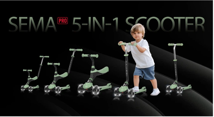 Самокат детский Qplay Sema Pro Трехколесный 5 в 1 Black (ST-004SemaProBlack) - Фото 4 Самокат детский Qplay Sema Pro Трехколесный 5 в 1 Black (ST-004SemaProBlack) - изображение 4