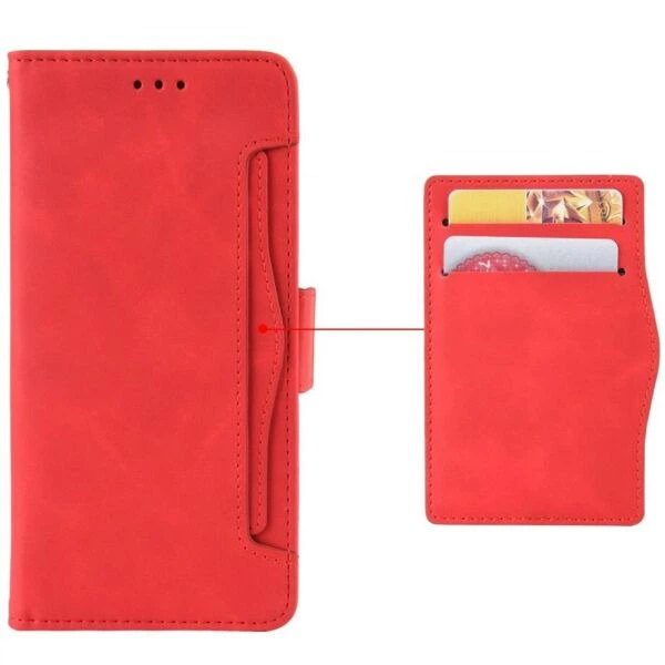 Чохол-книжка з кишеньками Deexe Wallet Stand для ZTE Nubia V70 Max - Red - Фото 2 Чохол-книжка з кишеньками Deexe Wallet Stand для ZTE Nubia V70 Max - Red - зображення 2