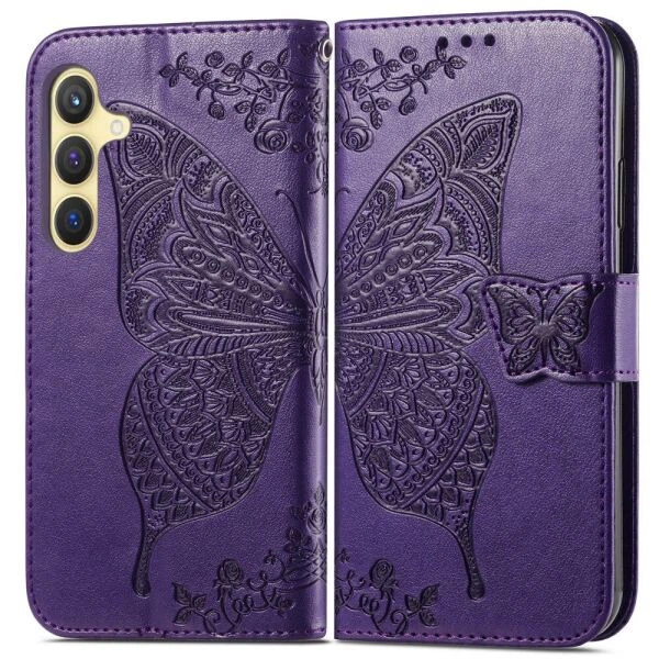 Чехол-книжка с рисунком UniCase Butterfly Pattern для Samsung Galaxy S25 (S931) - Dark Purple - изображение 2