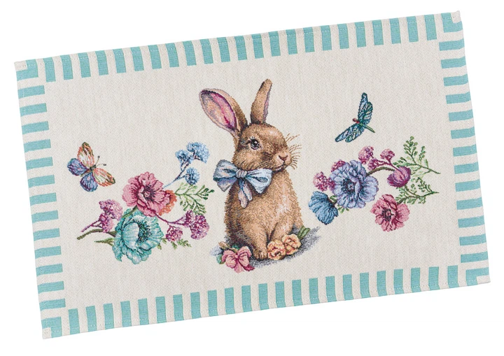 Пасхальная салфетка-подкладка "Blue Bunnies" 33x53 (BLUE BUNNIES-33) - Фото 1 Пасхальная салфетка-подкладка "Blue Bunnies" 33x53 (BLUE BUNNIES-33) - изображение 1