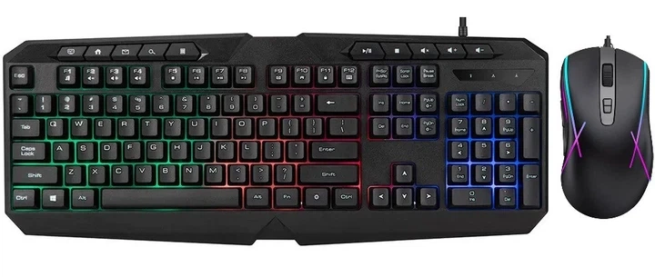Игровой набор проводная клавиатура и мышь UKC 9541 с RGB-подсветкой 2в1 - Фото 2 Игровой набор проводная клавиатура и мышь UKC 9541 с RGB-подсветкой 2в1 - изображение 2