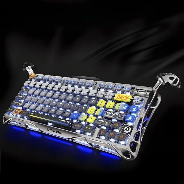 Клавіатура GRAVASTAR Mercury K1 Pro із комбінованим підключенням - Interstellar Silver - зображення 2