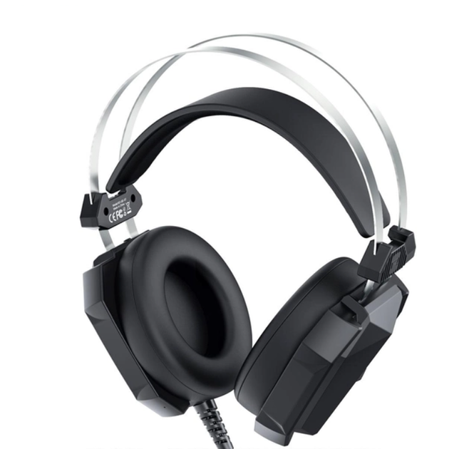 Игровые накладные наушники XO-GE-07 Static RGB Long mic USB+Dual 3.5mm, 2.2м, Черный - изображение 2
