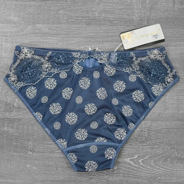 Женские трусы микрофибра с кружевом Lanny mode 52491 "Джинс" размер XXXXL синие - Фото 3 Женские трусы микрофибра с кружевом Lanny mode 52491 "Джинс" размер XXXXL синие - изображение 3