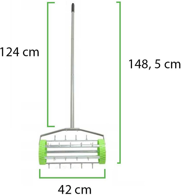 Aerator ręczny Bass Polska 420 mm wałek z kolcami BP-8931 (5902067622155) - obraz 7