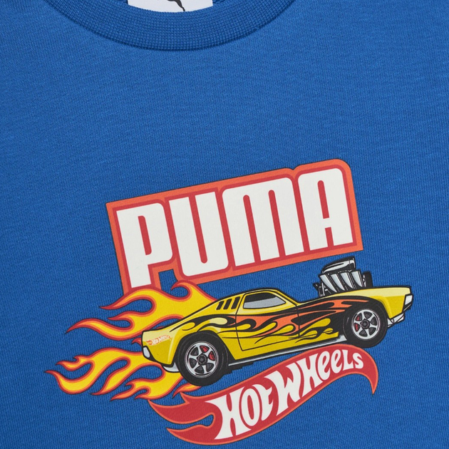 Дитячий спортивний костюм (світшот + штани) для хлопчика Puma x Hot Wheels Minicats Crew Set Inf 63007358 80 см Синій (4067983574108) - зображення 4