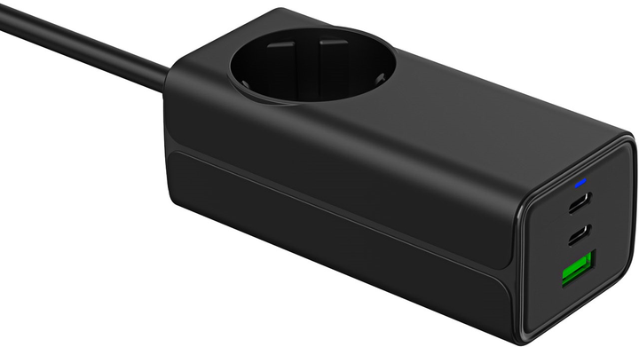 Блок живлення AKYGA для ноутбука 5-20V 5A 65W AC 230V + USB-A + 2x USB-C PD Quick Charge 3.0 GaN (AK-CH-21) - зображення 2