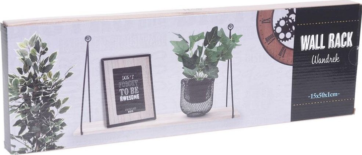 Поличка Styling Collection Loft з дерева павловнії 50 x 29 x 15 см (8719987366963) - зображення 5