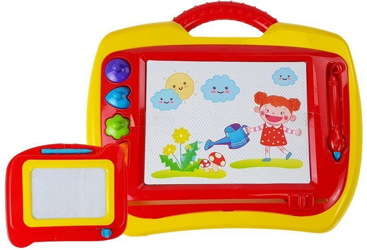 Zestaw znikopisów LeanToys Funny Drawing Board 2 w 1 + 4 pieczątki (5905884454718) - obraz 2