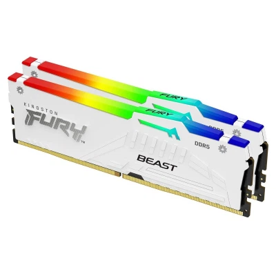 Модуль пам'яті для комп'ютера DDR5 32GB (2x16GB) 6400 MHz Beast White RGB EXPO Kingston Fury (ex.Hyp - изображение 2