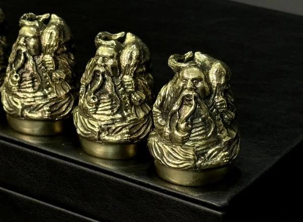 Подарункові бронзові чарки "Козацька рада".6 шт. в кейсі з екошкіри (480022) - изображение 3