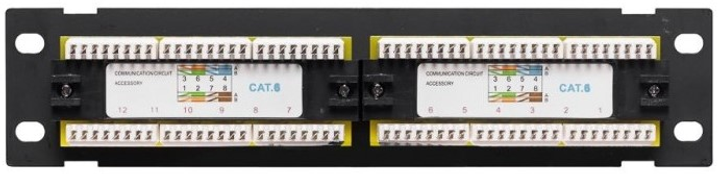 Patch panel Netrack 10'' 12-porty Cat 6 UTP LSA, ze wspornikiem (104-15) - obraz 4