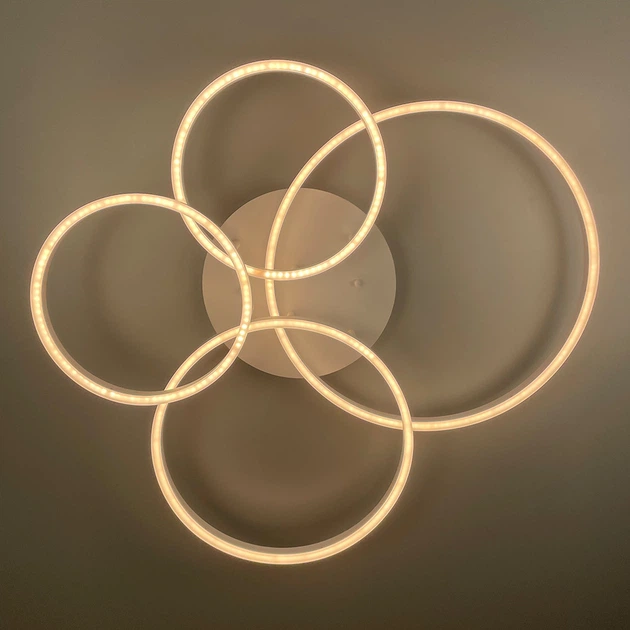 Сучасний світильник LED на 4 кільця у білому корпусі | Line F | Арт. A 55021/4 WT - зображення 4