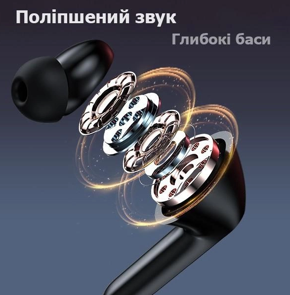 Бездротові навушники LIFEBEE Сенсорні Bluetooth/ чорні - зображення 5