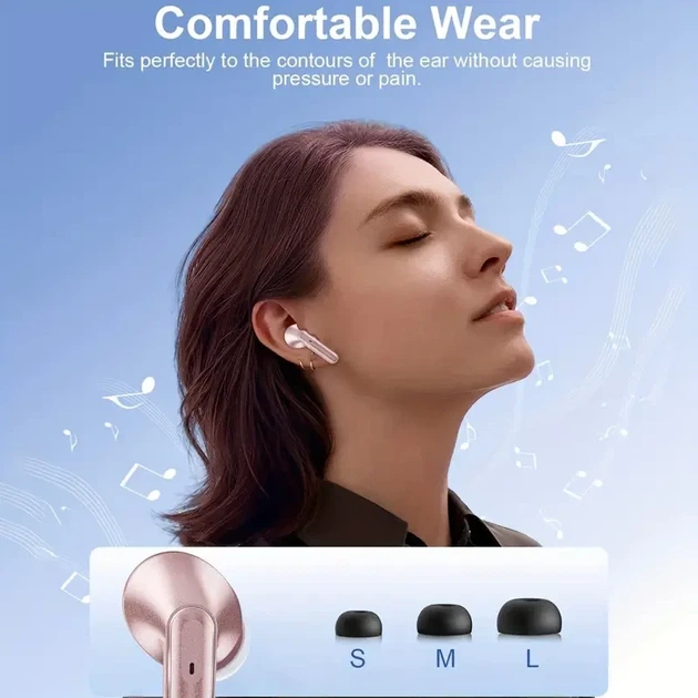 Беспроводные наушники LIFEBEE Сенсорные Bluetooth/ Розовые - изображение 6