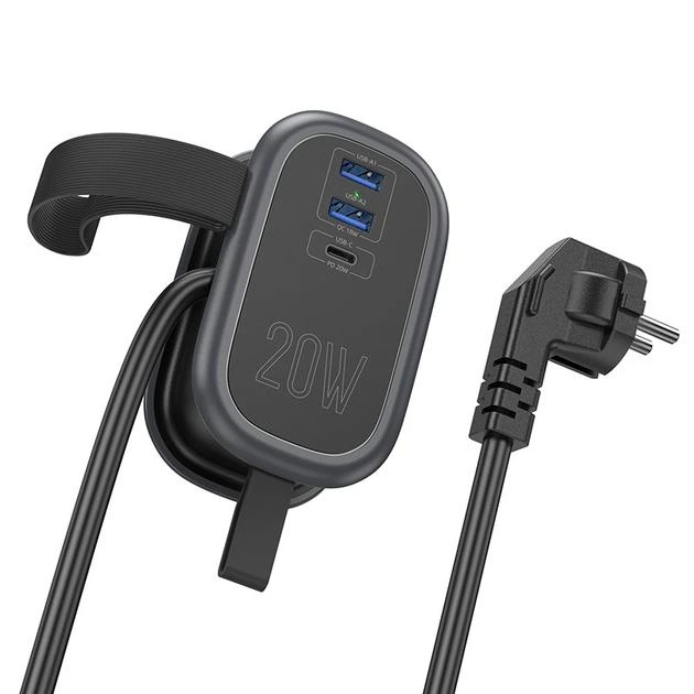 Мережевий подовжувач фільтр Hoco NS7 |1.1 метра, 2USB/1Type-C, 0W, 4000W, 1 розетка| - зображення 8