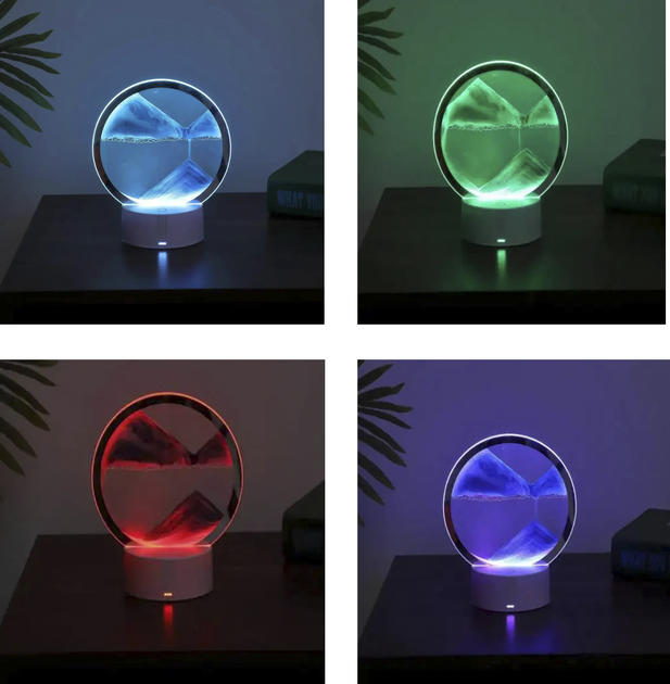 Настольная LED лампа ночник 3D Sandscape RGB Песочные часы - изображение 3