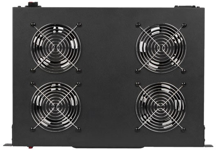 Moduł wentylatora Lanberg 19" with LCD 4 Fans + Thermostat 230V Black (AK-1503-B) - obraz 3