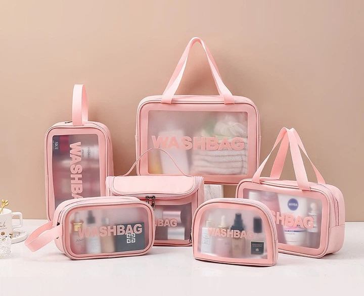 Водонепроникна чорна косметичка Washbag, органайзер для косметики 30*10*21 см - зображення 6