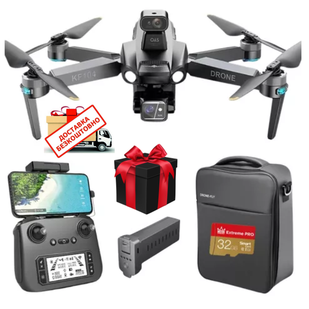 Квадрокоптер Kfplan KF104 Max - дрон с 4K и HD-камерами, ESC, 5G WI-FI, GPS, FPV, БК моторы, 6000м, до 30 мин. + SD карта - изображение 9